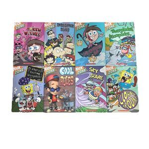 Nick Zone Nickelodeon Scholastic Hardcover Books Lot 8 SpongeBob Jimmy Neutron